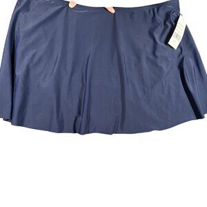 Del Raya Swim Skirt Womens 24W Navy Blue Plus Size Swimwear Skort Modest Lined
